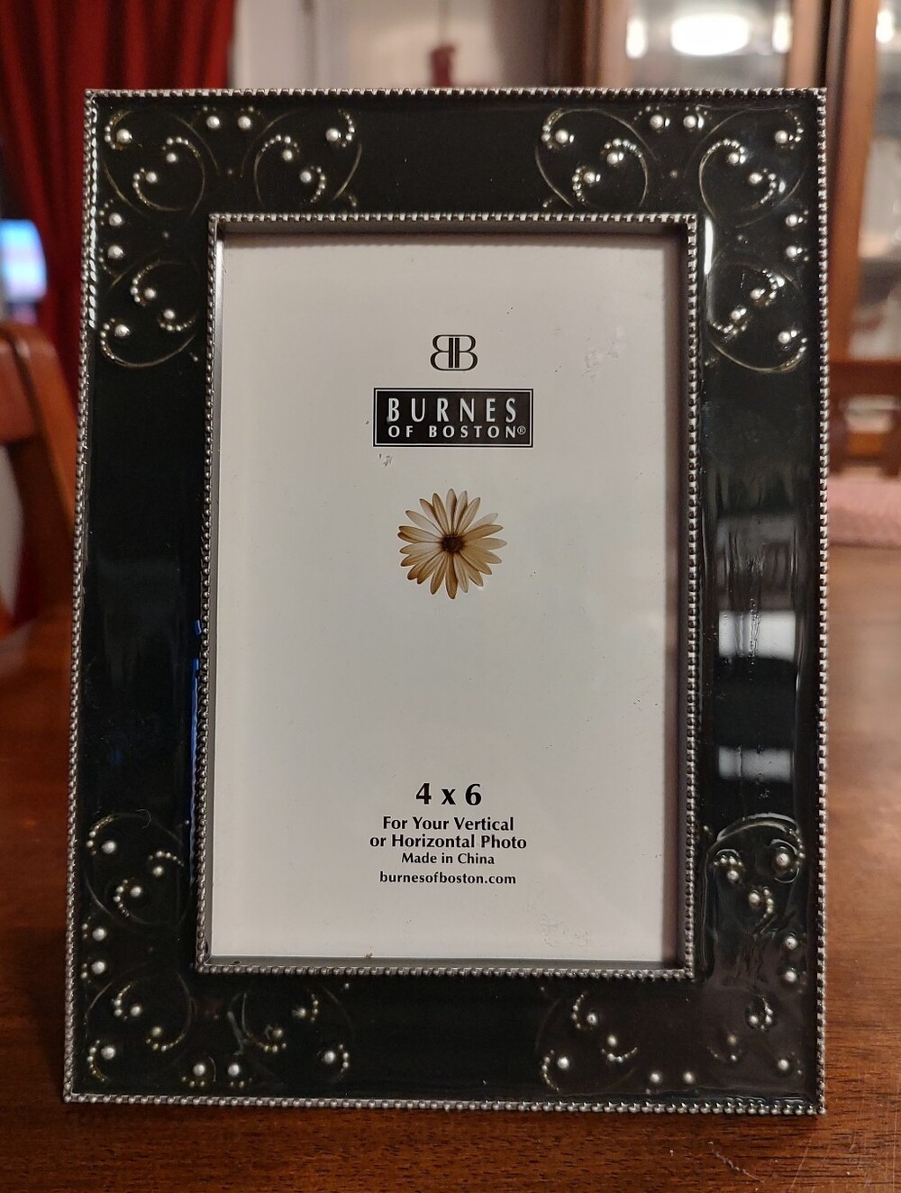 Burnes Of Boston Black Metal Picture Frame with Embossed Scrollwork